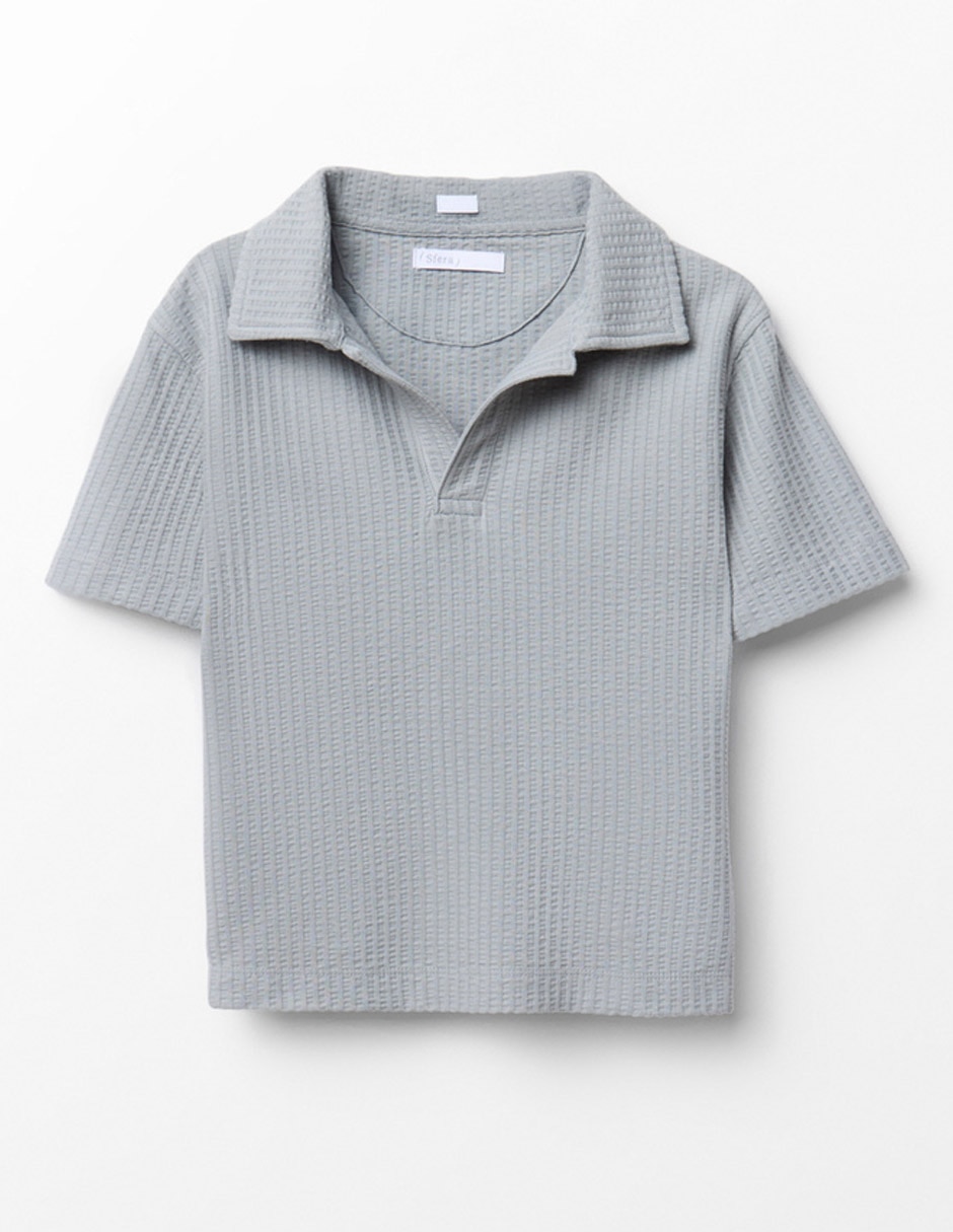 Playera tipo polo de algodón para niño Playera tipo polo de algodón para niño