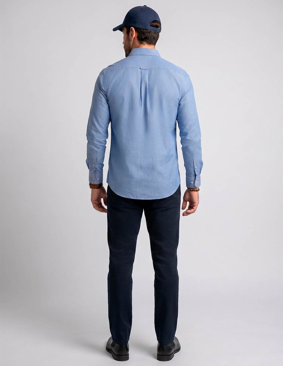 Camisa formal manchester y algodón manga larga para hombre